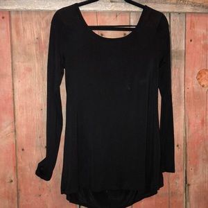 Red by BKE brand Black Knit Blouse, Cowl Back, M